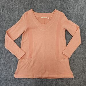 Soft Surroundings Sweater Womens Small Orange Heathered Coral Delia Pullover Top